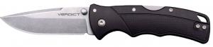 Cold Steel Verdict EDC 3" Tanto Plain Folding 4116 Krupp SS Blade, Black Textured GFN Handle - CSFLC3SPSSZ