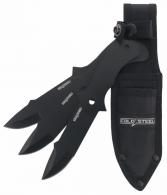 Cold Steel Throwing Knives Set of 3 Fixed 8" Drop Point Plain Black Oxide 420 Stainless Steel Blade, Includes Sheat - CSTH80KVC3PK