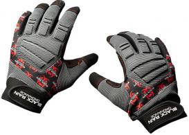 Black Rain Ordnance TACTGLOVEGRY/BLK/RDL Tactical Gloves Black/Gray/Red Large Velcro - 907