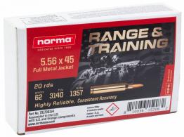 Norma Ammunition Range & Training 5.56x45mm NATO 62 gr Full Metal Jacket 20 Per Box/ 10 Case - 701706154 Norma Ammunition Range & Training 5.56x45mm NATO 62 gr Full Metal Jacket 20 Per Box/ 10 Case - 701706154