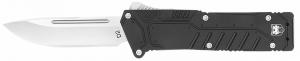 CobraTec Knives Special Forces 3.25" OTF Drop Point Plain Satin D2 Steel Blade, 4.75" Black Textured Anodized Aluminum  - BLKSFDNS