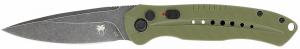 CobraTec Knives Diablo 3.50" Folding Black Stonewashed D2 Steel Blade, 4.75" OD Green Textured G10 Scales Handle - ODGDIABLOAUTO