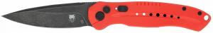 CobraTec Knives REDDIABLOAUTO Diablo 3.50" Folding Black Stonewashed D2 Steel Blade, 4.75" Red Textured G10 Scales Handle - 1001