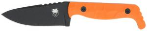 CobraTec Knives KingPin EDC 4" Fixed Drop Point Plain Black Powder Coated D2 Steel Blade, 4" Blaze Orange Textured G10 S - CTKPORG