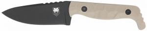 CobraTec Knives KingPin EDC 4" Fixed Drop Point Plain Black Powder Coated D2 Steel Blade, 4" Tan Textured G10 Scales Han - CTKPTAN CobraTec Knives KingPin EDC 4" Fixed Drop Point Plain Black Powder Coated D2 Steel Blade, 4" Tan Textured G10 Scales Han - CTKPTAN