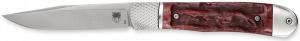 CobraTec Knives CTTHRRED Trapper Hidden Release 3.12" OTF Drop Point Plain Satin D2 Steel Blade, 4.25" Red Textured Bone Handle - 1001