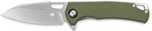 CobraTec Knives Wolverine 3.12" OTF Drop Point Plain Satin TiCN D2 Steel Blade, 4.25" Green Textured G10 Handle - 1001 CobraTec Knives Wolverine 3.12" OTF Drop Point Plain Satin TiCN D2 Steel Blade, 4.25" Green Textured G10 Handle - 1001