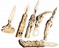 Caliber Gourmet Wood Knife Puzzles 6 Pack - CBG-PZ-03K