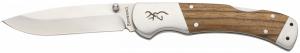 Browning Sage Creek Large 3.50" Folding Drop Point Plain Satin 9Cr18MoV SS Blade, Brown Zebra Wood Handle - 173 Browning Sage Creek Large 3.50" Folding Drop Point Plain Satin 9Cr18MoV SS Blade, Brown Zebra Wood Handle - 173