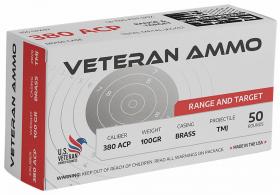 Hyperion Munitions Veteran Ammo .380 ACP 100 gr Full Metal Jacket 50 Per Box/20 Case - HMBX38010050