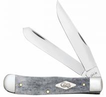 Case Trapper Folding Clip Point/Spey Plain Mirror Polished Tru-Sharp SS Blade/ Smooth Gray Bone Handle - 34200