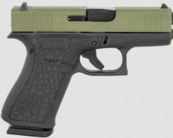 Glock G43X 9mm 3.41 10rd Black GMB Barrel Bayou Green Cerakote Front Rail/Serrated Steel Slide - UX4350204BAYOU