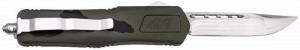 Great Lakes Firearms GLFA Medium 3.50" OTF Plain Steel Blade, Pursuit Green Camo Aluminum Handle - GL-KMDSMTPGRN