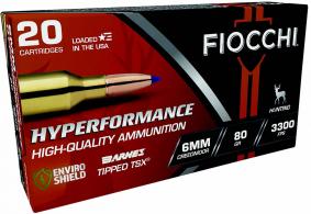 Fiocchi Hyperformance 6mmCreedmoor 80gr Barnes Tipped TSX 20 Per Box/10 Case - 6CMTT Fiocchi Hyperformance 6mmCreedmoor 80gr Barnes Tipped TSX 20 Per Box/10 Case - 6CMTT