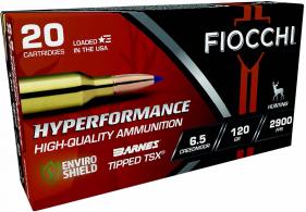 Fiocchi Hyperformance 6.5 Creedmoor 120gr Barnes Tipped TSX 20 Per Box/10 Case - 65CMTTSX