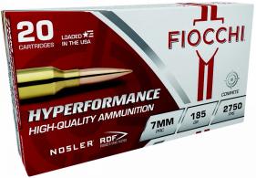Fiocchi Hyperformance Match 7mm PRC 185gr Nosler Reduced Drag Factor 20 Per Box/10 Case - 7PRCRD