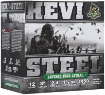 HEVI-Shot HEVI-Steel Waterfowl 12Gauge 3" 1 3/8oz 2/4Shot 25 Per Box/10 Case - HS60024