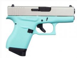 Glock G43 Apollo Custom Robins Egg Blue/Silver 9mm Pistol - ACG00815 Glock G43 Apollo Custom Robins Egg Blue/Silver 9mm Pistol - ACG00815