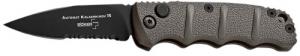 Boker Kalashnikov 2.52" Drop Point Plain/Serrated Black D2 Steel Blade Gray Aluminum Handle - 01KALS96 Boker Kalashnikov 2.52" Drop Point Plain/Serrated Black D2 Steel Blade Gray Aluminum Handle - 01KALS96