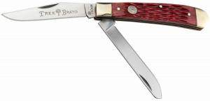 Boker Trapper 2.0 Clip Point/Spey Plain D2 Steel Blade Red Jigged Bone Handle - 110825 Boker Trapper 2.0 Clip Point/Spey Plain D2 Steel Blade Red Jigged Bone Handle - 110825