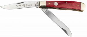 Boker Trapper Plain D2 Steel Blade Smooth Red Bone Bone Handle - 110830