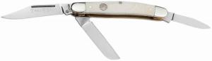 Boker Stockman Traditional Medium Clip Point/Sheepsfoot/Spey Plain D2 Steel Blade Smooth White Bone Handle - 110854 Boker Stockman Traditional Medium Clip Point/Sheepsfoot/Spey Plain D2 Steel Blade Smooth White Bone Handle - 110854