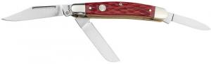 Boker Stockman Traditional Medium Clip Point/Sheepsfoot/Spey Plain D2 Steel Blade Red Jigged Bone Handle - 110855 Boker Stockman Traditional Medium Clip Point/Sheepsfoot/Spey Plain D2 Steel Blade Red Jigged Bone Handle - 110855