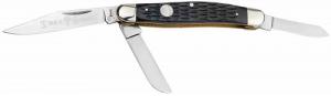 Boker Stockman Traditional Large Clip Point/Sheepsfoot/Spey Plain D2 Steel Blade Black Jigged Bone Handle - 110856 Boker Stockman Traditional Large Clip Point/Sheepsfoot/Spey Plain D2 Steel Blade Black Jigged Bone Handle - 110856
