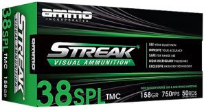 Ammo Inc Streak Visual (GREEN) 38Special 158gr Total Metal Case 50 Per Box/20 Case - 38158TMCSTRKGRN50 Ammo Inc Streak Visual (GREEN) 38Special 158gr Total Metal Case 50 Per Box/20 Case - 38158TMCSTRKGRN50