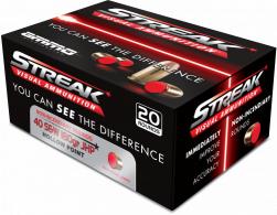 Ammo Inc 40180JHPSTRKRED Streak Visual (RED) 40S&W 180gr Jacketed Hollow Point 20 Per Box/10 Case - 1152 Ammo Inc 40180JHPSTRKRED Streak Visual (RED) 40S&W 180gr Jacketed Hollow Point 20 Per Box/10 Case - 1152