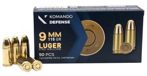 Dickinson LLC BRASS/STL 9mm 115gr Full Metal Jacket 50 Per Box/20 Case - 760
