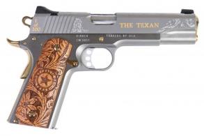 Cnc Firearms Kimber 1911 Texan .45 ACP 7+1 5" Stainless Steel Barrel, Stainless Engraved "The Texan"/Serrated Steel Sl - CNCTEX1911