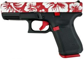 Glock G19 Gen5 MOS Compact Frame 9mm Luger 15+1 4.02" Black GMB Barrel, White w/Red Hibiscus Cerakote - PA195S204MOSNHIB
