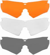 Allen ULTRX Admiral Safety Glasses, 3 Pack, Black/Orange/Clear - 258