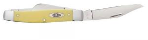 Case 00203 Stockman Large Folding Clip Point/Spey Plain Tumble Polish Carbon Steel Blade/Smooth Yellow Synthetic Handle - 00203