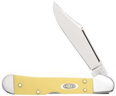 Case 30116 CopperLock Mini 2.72" Folding Clip Point Plain Mirror Polished Carbon Steel Blade, Yellow Synthetic Handle - 30116 Case 30116 CopperLock Mini 2.72" Folding Clip Point Plain Mirror Polished Carbon Steel Blade, Yellow Synthetic Handle - 30116