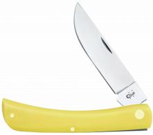 Case 00038 Yellow Synthetic Sod Buster Folding Skinner Plain Tumble Polish Carbon Steel Blade/Smooth Yellow Synthetic Handle - 201