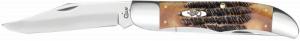 Case Hunter 4.10" Folding Plain Mirror Polished Tru-Sharp SS Blade, 6.5 BoneStag Handle - 03574