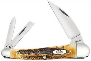 Seahorse Whittler Seahorse Whittler Folding Coping/Pen/Wharncliffe Plain Mirror Polished Tru-Sharp SS Blade, Burnt Dark Amber - 65347