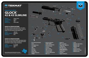 TekMat For Glock 42/43 Cleaning Mat Black/Blue/White Rubber 11" x 17" - TEKR17GLOCK4243BL TekMat For Glock 42/43 Cleaning Mat Black/Blue/White Rubber 11" x 17" - TEKR17GLOCK4243BL