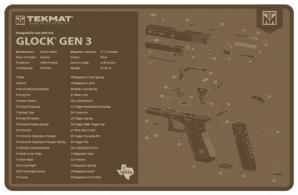 TekMat For Glock Gen 3 Cleaning Mat Flat Dark Earth Rubber 11" x 17" - TEKR17GLOCKG3FDE