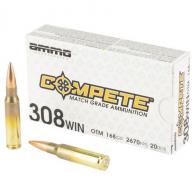 Ammo Inc, Compete, 308 Winchester, 168 Grain, Open Tip Match Bullet, 20 Round Box - 308168-OTM-A20