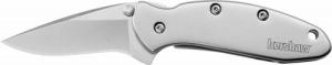 Kershaw 1600 Chive EDC 1.90" Folding Drop Point Plain Bead Blasted 420HC SS Blade, Bead Blasted Stainless Steel Handle - 1600