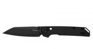 Kershaw 2038RBLK Iridium 3.45" Folding Reverse Tanto Plain Black Oxide D2 Steel Blade, Black Anodized Aluminum Handle - 2038RBLK