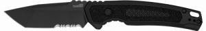 Kershaw 7105 Launch 16 Automatic 3.45" Folding Tanto Part Serrated Plain Black Cerakote CPM M4 Steel Blade, Black Cerakote Alumi - 280
