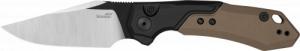 Kershaw Launch 19 Automatic 3.30" Folding Clip Point Plain Black Satin Cerakote CPM 154 SS Blade, Black Aluminum/Brown G10 - 280