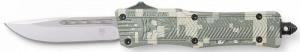 CobraTec Knives CTK-1 American Flag Small 2.75" OTF Drop Point Plain D2 Steel Blade, 4.25" Digital Camo Aluminum Al - 1001
