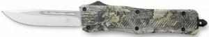 CobraTec Knives CTK-1 Woodland Camo Medium 3" OTF Drop Point Plain D2 Steel Blade - 1001