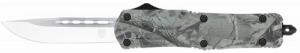 CobraTec Knives FS-3 Medium 3" OTF Drop Point Plain D2 Steel Blade, 4.50" Woodland Camo Aluminum Alloy Handle - MWDFS3DNS