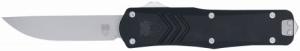 CobraTec Knives FS-X Gen III Medium 3" OTF Drop Point Plain Stonewashed D2 Steel Blade, 4.68" Aluminum Handle - MBLKFSXGEN3DNS